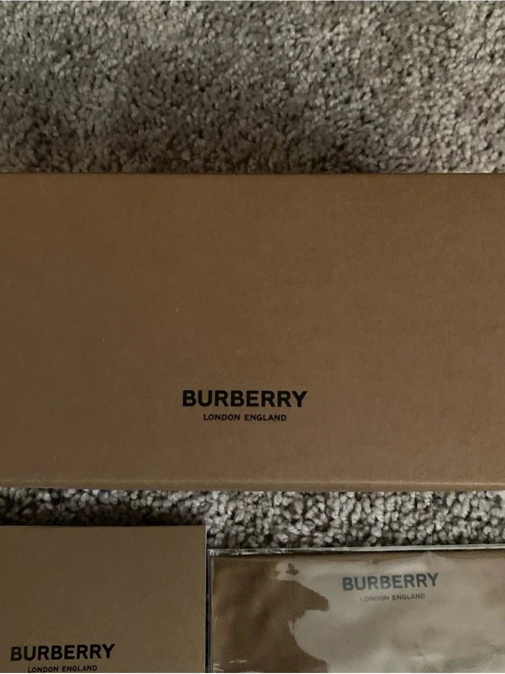 Burberry Tan and Black Branded Packaging empty box